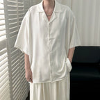 Cuban Collar Ice Silk Loose Casual Shirt