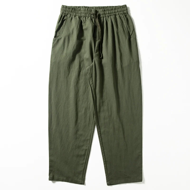 Breathable Straight-Leg Loose Linen Trousers