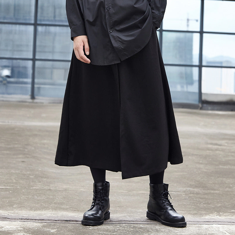 Casual Wide Leg Culottes Hakama Pants