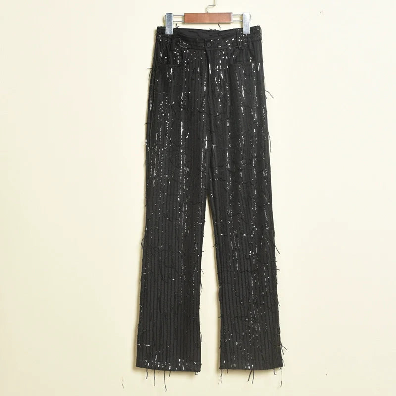 Sequin Tassels Party Stage Performance Shirts and Pants
