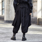 Lantern Wide-leg Cropped Slacks