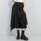 Elastic Waist Irregular Patchwork Skirt Pants