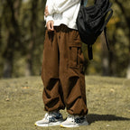 Japanese Retro Loose Corduroy Pocket Pants