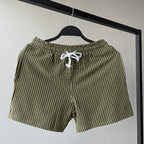 Cotton Striped 3-quarter Casual Shorts