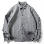 Striped Retro Slim Fit Casual Shirt Top