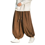 Wheat Ear Pattern Corduroy Wide-leg Pants