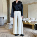 Straight Loose Double Layer Pleated Culottes