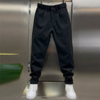 Slightly Tapered Loose Drape Elastic Waist Trousers