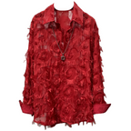 Vintage Feather Loose Long-sleeved Loose Shirt