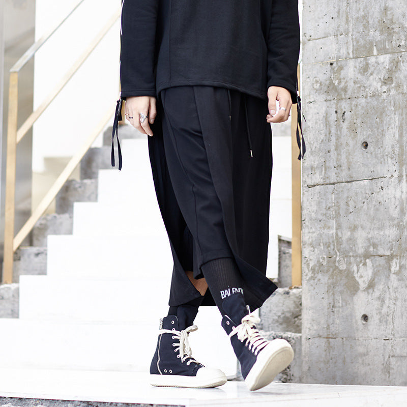 Black Drawstring Culottes