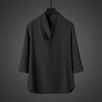 Vintage Ice Silk Loose Zen Clothes Half Sleeve T-shirt