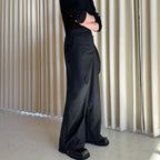 Waist tie Fake Two-piece Casual Straight Trousers