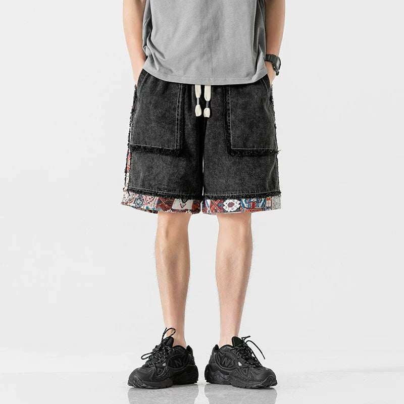 Panelled Vintage Denim Shorts