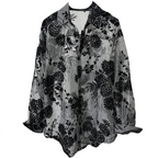 Retro Hollow Print Loose Casual Shirt