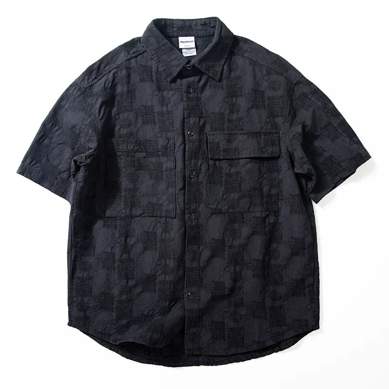 Jacquard Loose Casual Short-sleeved Shirt
