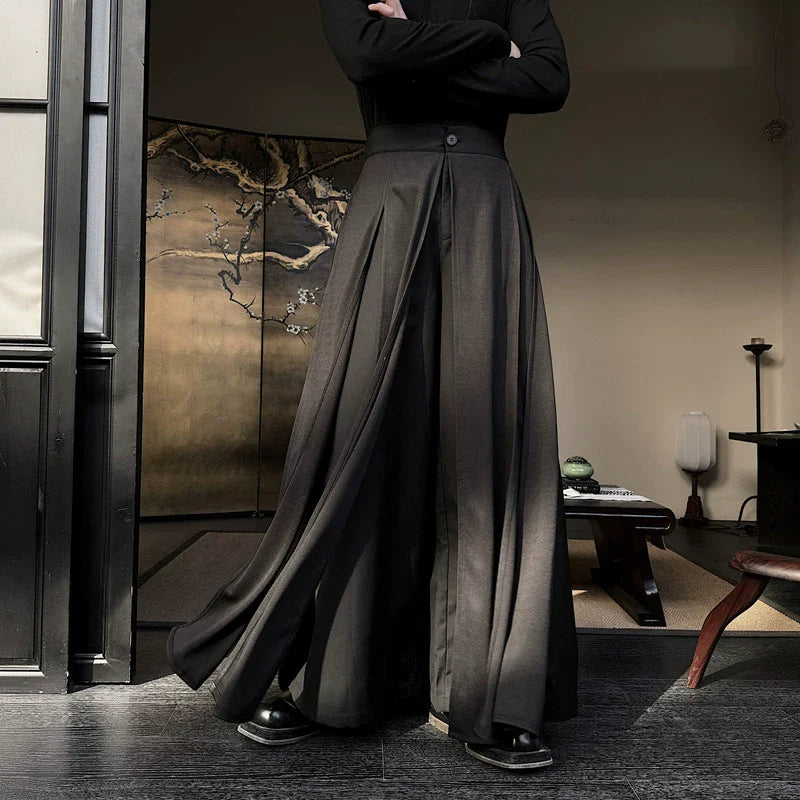 Retro Loose Casual Samurai Culottes Hakama Pants