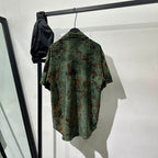 Vintage Print Loose Lapel Shirt
