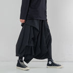 Multi-layered Pleated Cropped Wide-leg Pants Hakama