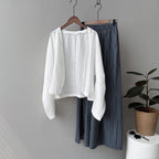 Vintage Ramie Loose Cardigan Shirt