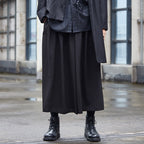 Dark Pleated Culottes Hakama Pants