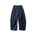 Solid Color Loose Lace-up Casual Pants