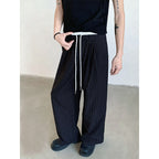 Retro High Waist Drape Striped Casual Pants