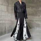 Retro Patchwork Fake Two-piece Culottes