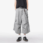 Loose Straight Wide-leg Casual Cropped Trousers