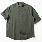 Vintage Stand Collar Loose Shirt