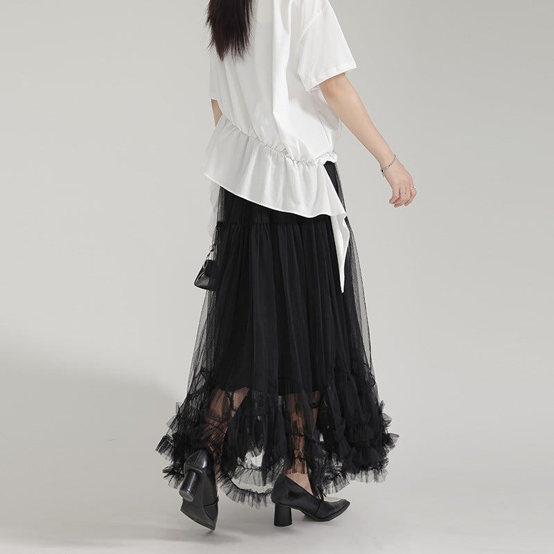 Multi-layered Mesh High Waist Skirt