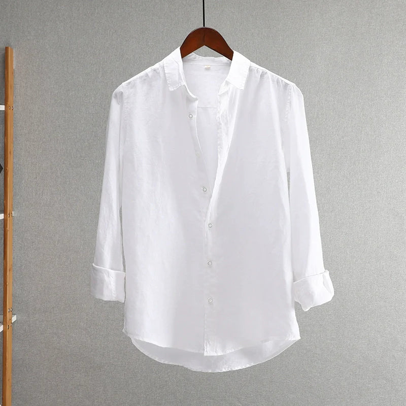 Lapel Linen Loose Thin Casual Shirt
