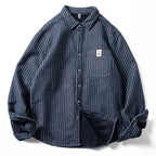 Striped Retro Slim Fit Casual Shirt Top