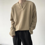 Small V-neck Long-sleeved T-shirt