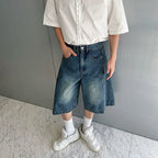 American Retro Washed Casual Wide-leg Scimitar Pants