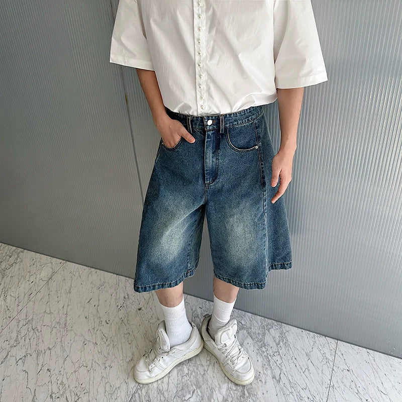 American Retro Washed Casual Wide-leg Scimitar Pants