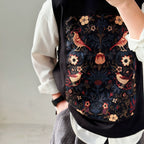 【Nightingale】Round Neck Pullover Patch Loose Vest