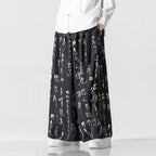 Calligraphy Print Culottes Hakama Pants