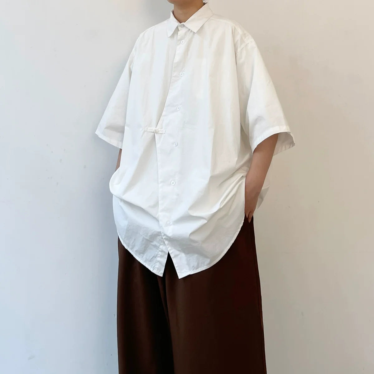 Japanese Retro Pure Cotton Loose Buttoned Shirt