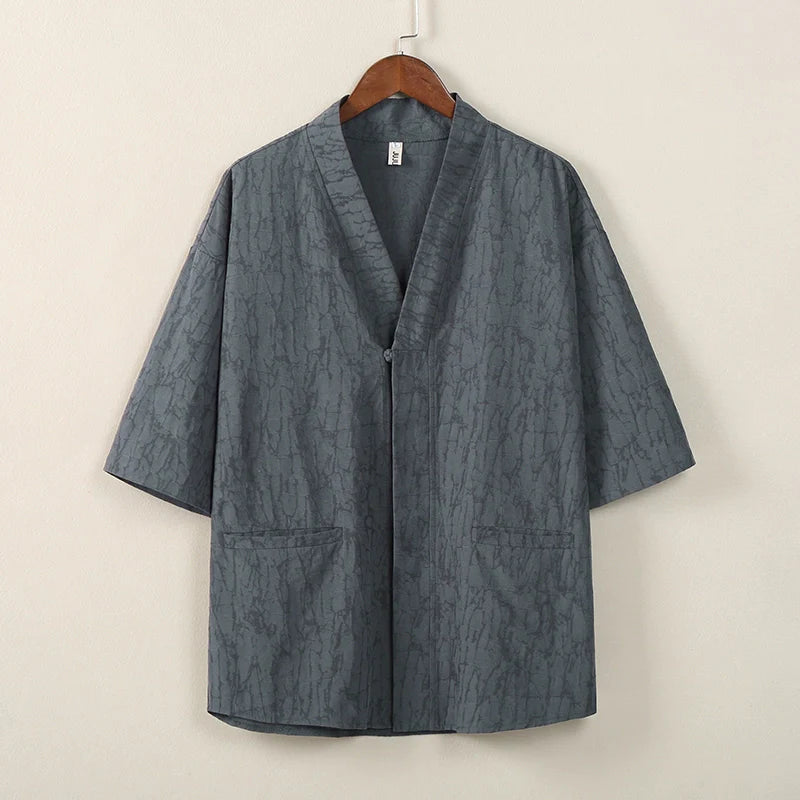 Cardigan Vintage Button Jacquard Shirt