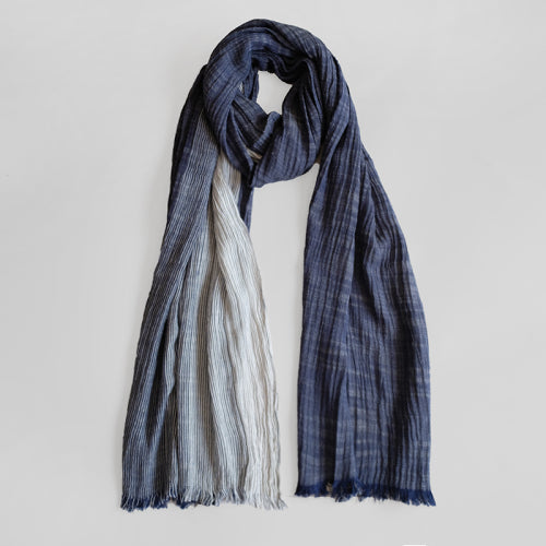 Soft Cotton Linen Vintage Raw Edge Shawl