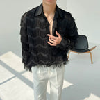 Three-dimensional Wave Tassel Shirt