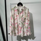 Retro Print Loose Non-iron Drape Shirt