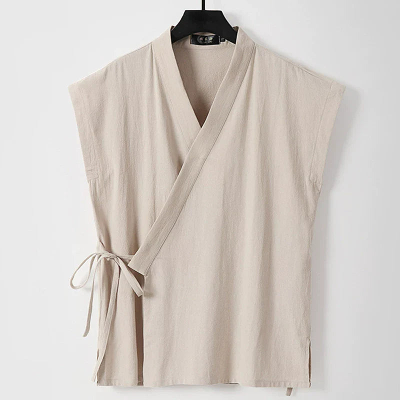 Slanted Collar Loose Vest