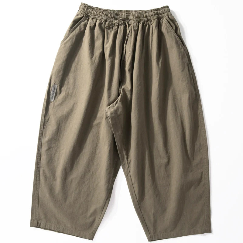 Japanese Loose Wide-leg Cropped Carrot Pants