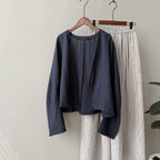 Vintage Ramie Loose Cardigan Shirt