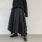 Webbing Irregular Oversized Wide-leg Culottes Hakama Pants