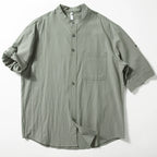 Vintage Stand Collar Loose Shirt