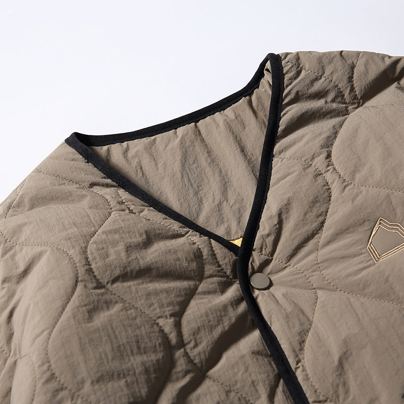 Retro Embroidery Plaid Thick Cotton Coat