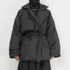 Winter White Duck Down Thickened Pleated Loose Jacket