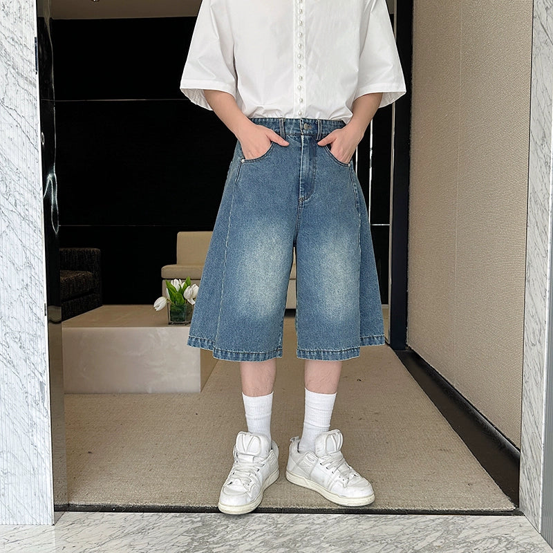 American Retro Washed Casual Wide-leg Scimitar Pants